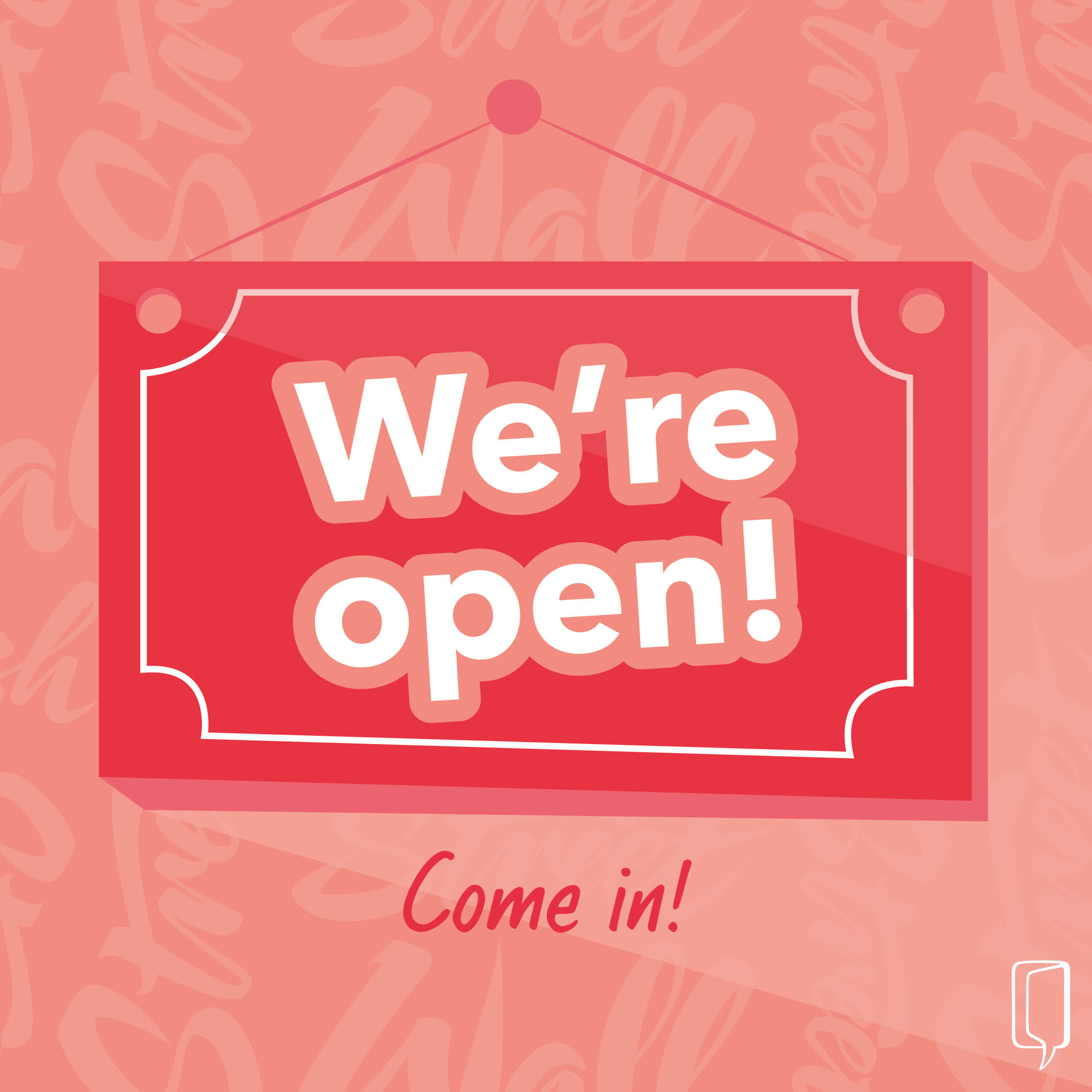 We're open - nous sommes ouverts